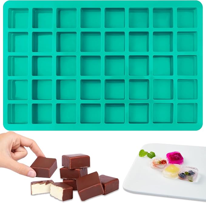 Sakolla Square Chocolate Mold, 40 Cavities Silicone Cube Mold by Sakolla