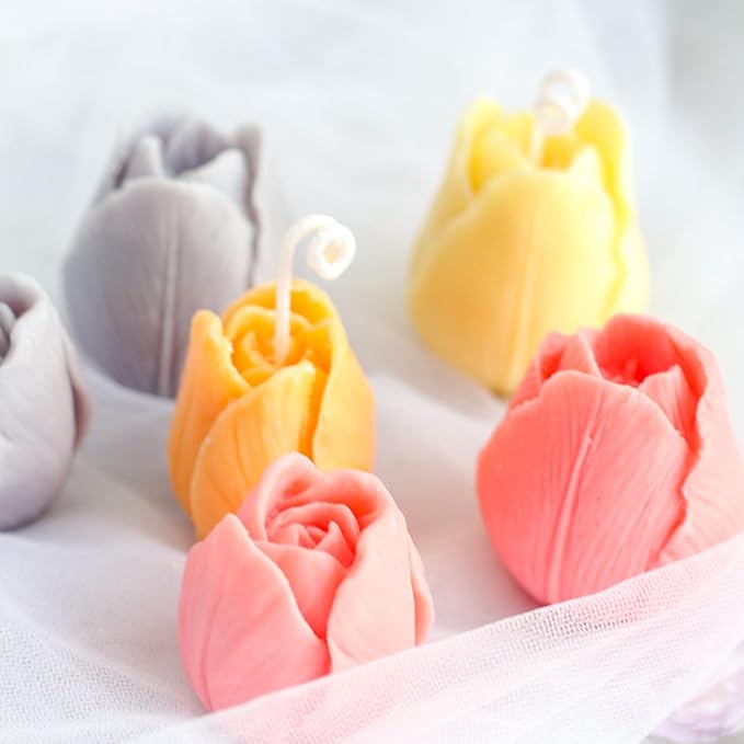 2Pcs Tulip Silicone Candle Flower Wax Mold Silicone - Image 6
