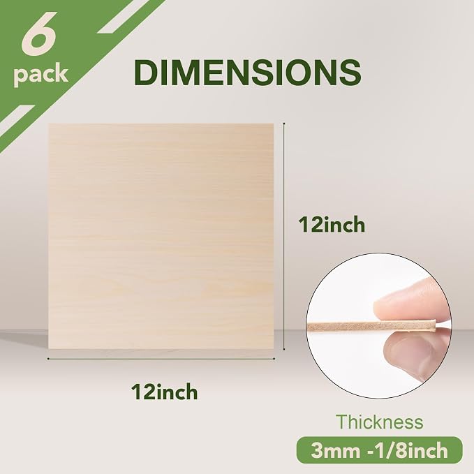 6 Pack Maple Plywood Sheets, 3mm Plywood - Image 2