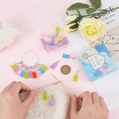 SUNNYCLUE 1 Box 30Pcs Stitch Markers Knitting Bear Stitch Marker Charms - Image 3