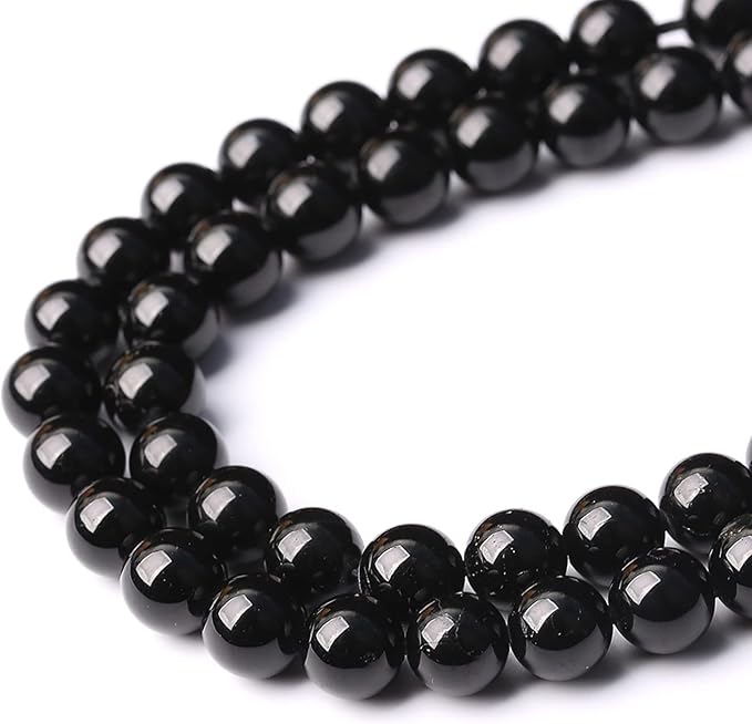 46pcs 8mm AAAA Natural Black Tourmaline Gemstone Beads Round Loose Beads - Image 4