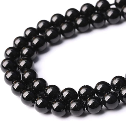 46pcs 8mm AAAA Natural Black Tourmaline Gemstone Beads Round Loose Beads - Image 4