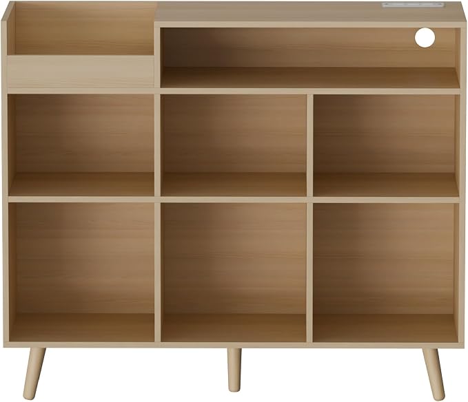 Cozy Castle Large Record Player Stand, Vinyl Storage Cabinet Mid Century Modern - Image 9
