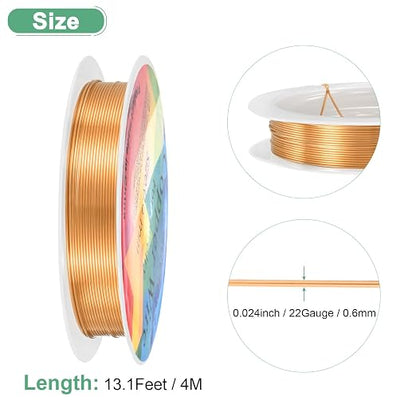 0.6 mm/22 Gauge Copper Wire for Jewelry Making, 13.1FT Copper Beading Craft - Image 3