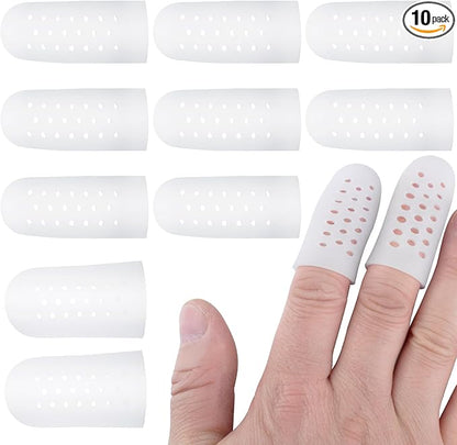 PAGOW 10pcs Gel Finger Cots/Covers, Silicone Finger Protector Support, Finger by PAGOW