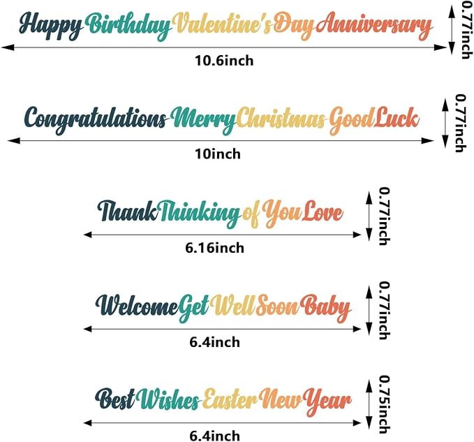YKW Word Die Cuts for Card Making, Happy Birthday Merry Christmas Anniversary - Image 2