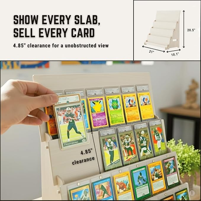 Wood Graded Card Display Stand for Collectors & Flippers - Image 2
