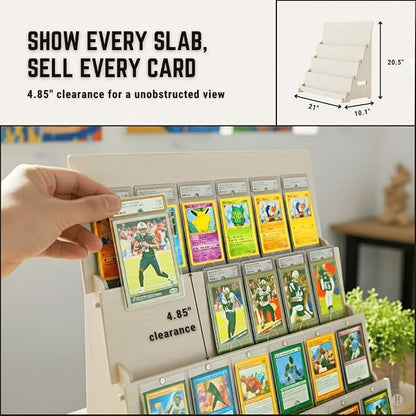Wood Graded Card Display Stand for Collectors & Flippers - Image 2