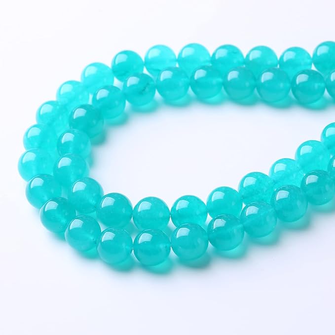 90PCS 4MM Amazonite Blue Chalcedony Natural Gemstone Round Stone Beads - Image 2