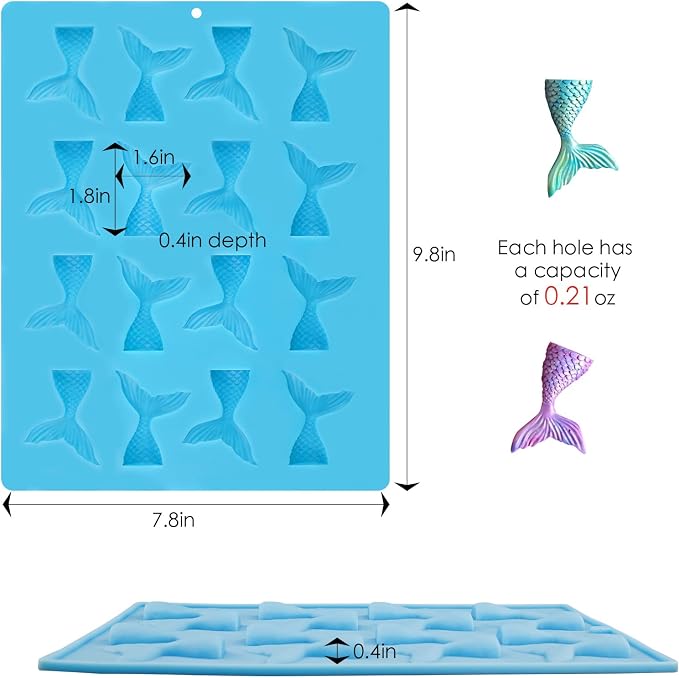 Sakolla 2 Pack Mermaid Tail Molds, Mermaid Molds - Image 2