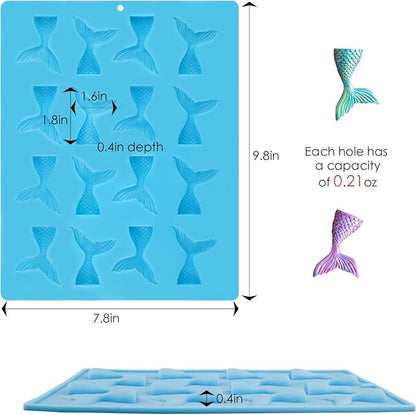 Sakolla 2 Pack Mermaid Tail Molds, Mermaid Molds - Image 2