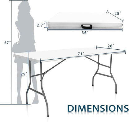 Plastic Folding Table, 6 FT Folding Table, Plastic Portable Tables - Image 3
