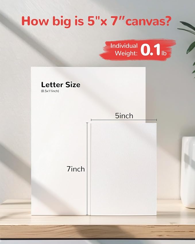 Small Painting Canvas Boards 60 Pack 5x7 Inch Kids Canvas Panels Blank White - Image 2