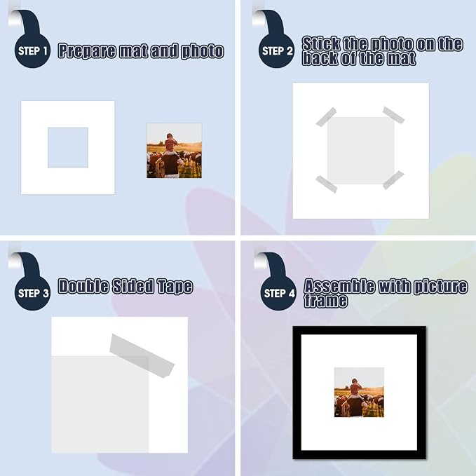 Mat Board Center, 8x8 for 4x4 White Photo Picture Mats - Image 6