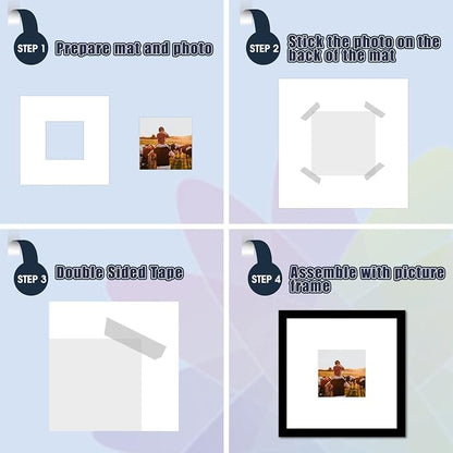 Mat Board Center, 8x8 for 4x4 White Photo Picture Mats - Image 6