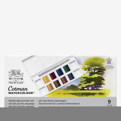 Winsor & Newton Cotman Watercolor Paint Set, 8 Half Pan, Landscape Colors w/ - Image 3