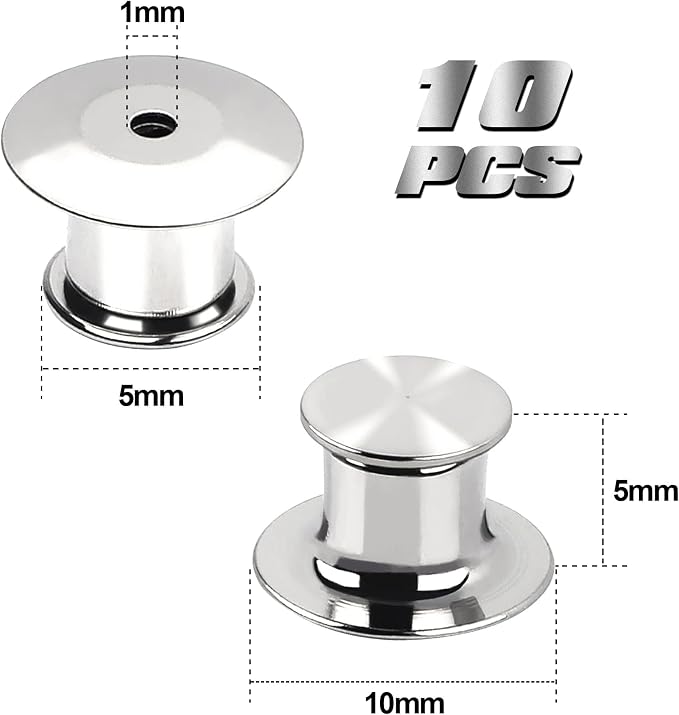 10 Pieces Metal Pin Backs Locking Pin Keepers Locking Clasp - Image 2