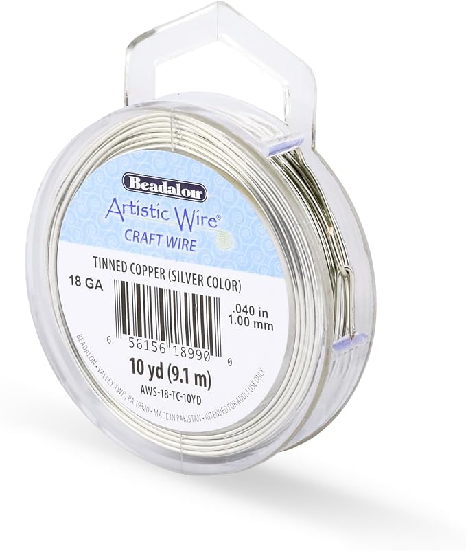 Artistic Wire, 18 Gauge Tarnish Resistant Tinned Copper Craft Wire, 10 yd by Unknown
