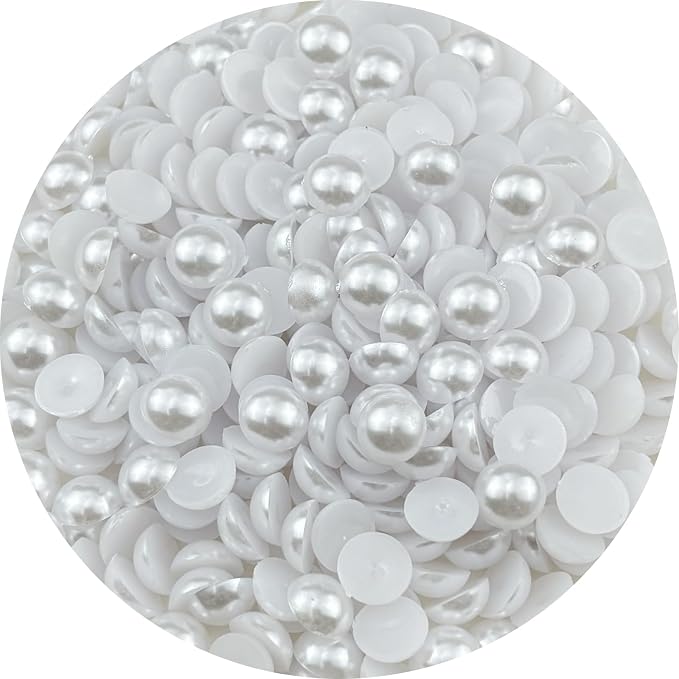 400pcs 12mm Half Pearls for Crafts Flatback Round Half Pearl Beads for Jewelry by Unknown
