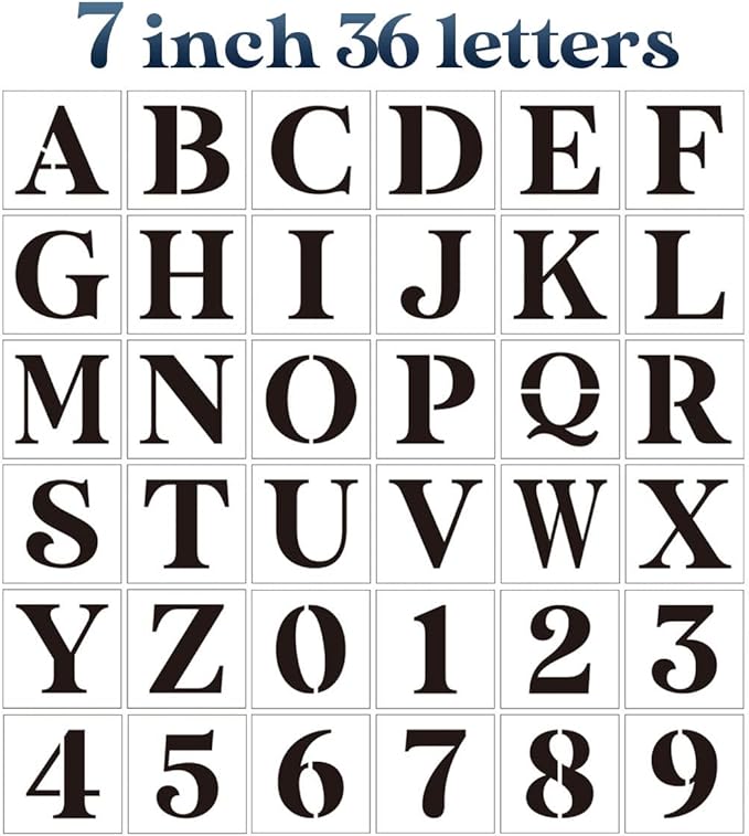7inch Letter Stencils for Painting on Wood, Alphabet Stencils Drawing Stencil by zosylley