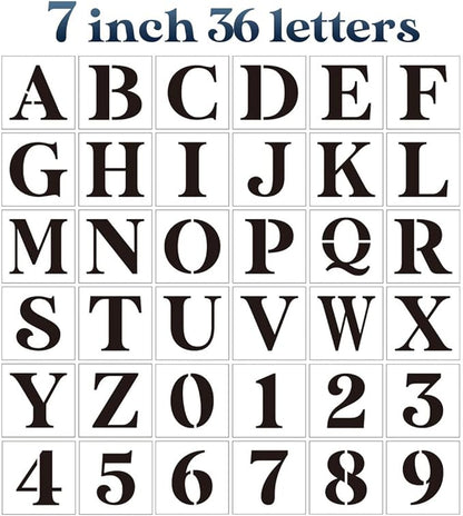 7inch Letter Stencils for Painting on Wood, Alphabet Stencils Drawing Stencil by zosylley