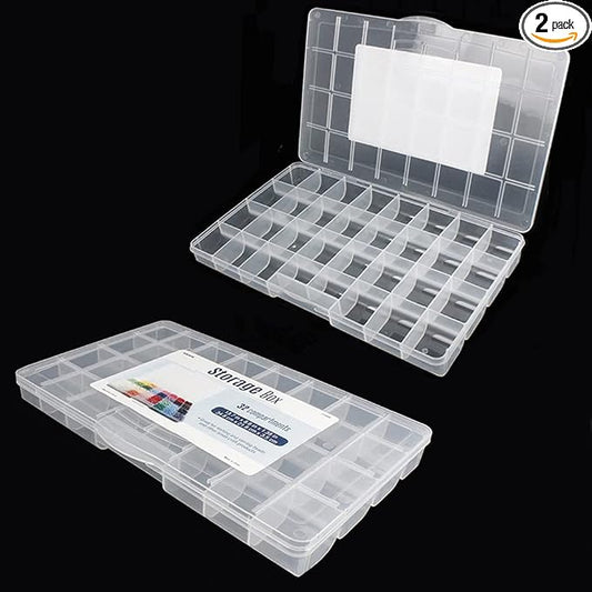 32 Grids Clear Plastic Organizer Box, Craft Storage Container by Chemlliy
