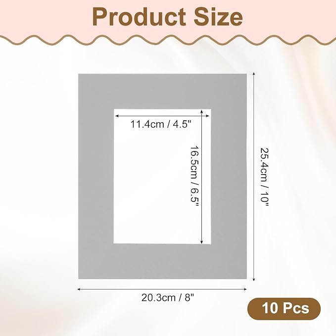 uxcell 10Pcs Picture Mats, 8 x 10 Mat Board Center - Image 2