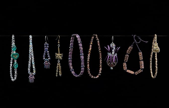 2.1oz Mix of Unique Czech Bohemia Glass Pressed Beads, Violet Purple Pink - Image 6