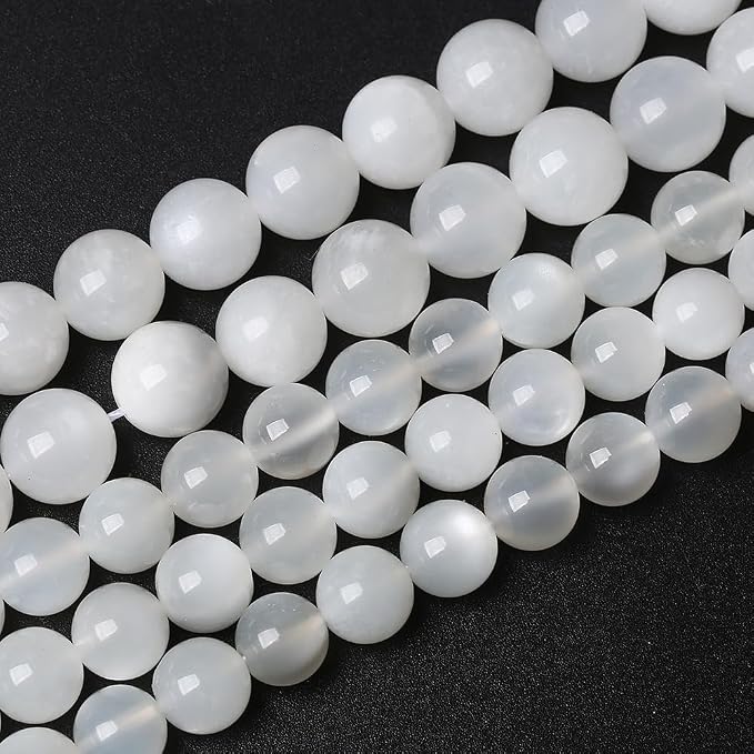 60pcs 6mm Natural White Moonstone Beads AAA Gemstone Round Loose Beads - Image 2