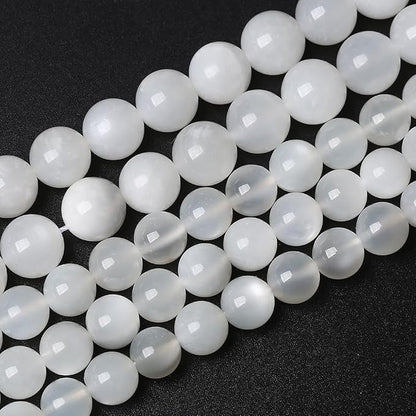 36pcs 10mm Natural White Moonstone Beads AAA Gemstone Round Loose Beads - Image 2