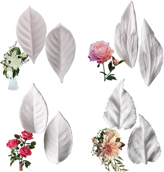 KALAIEN 8Pcs Sugar Paste Leaf Veiners Fontant Mold Fondant Silicone Leaf by KALAIEN
