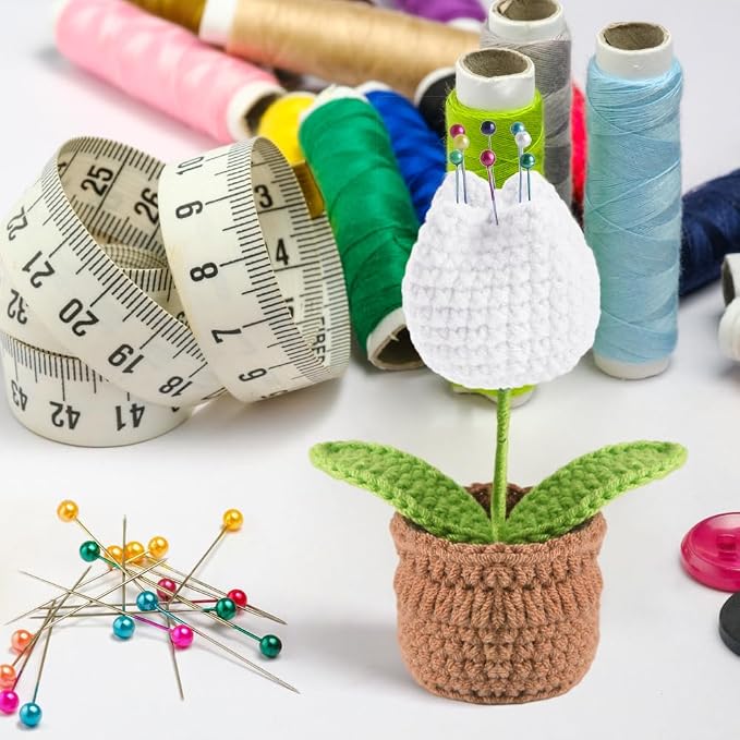 Tulip Pin Cushion, Handmade Knitted Pincushions, Cute Pin Cushions Needle - Image 4
