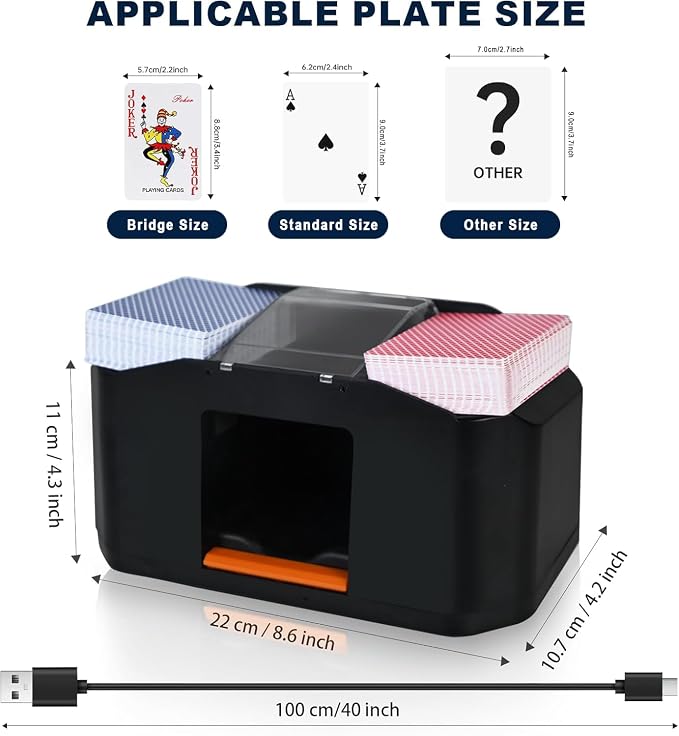 Nileole Quiet & Rechargeable 2 Decks Card Shuffler, Automatic 2000 mAh Quiet - Image 6