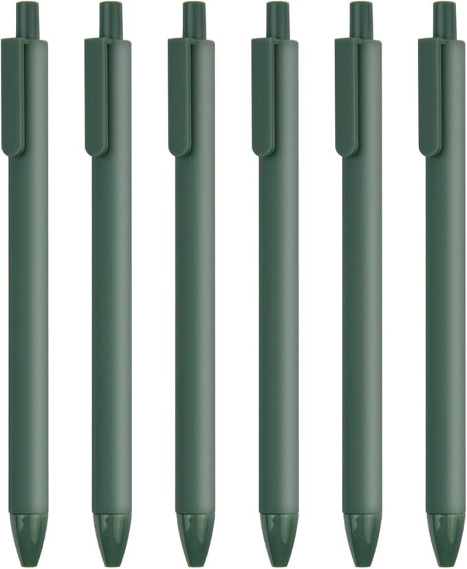 ldcrea Green Gel Pens 0.5 Fine Tip, Silky Grip, 6 Pack by IDCREAOFFICESUPPLY