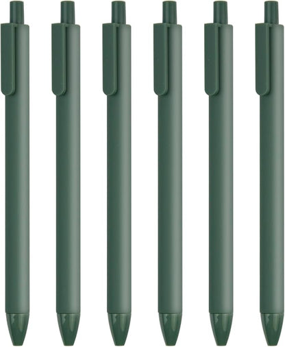 ldcrea Green Gel Pens 0.5 Fine Tip, Silky Grip, 6 Pack by IDCREAOFFICESUPPLY