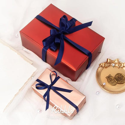 Ribbli Navy Blue Satin Ribbon Double Faced Satin 1/2 Inch x Continuous 100 - Image 3