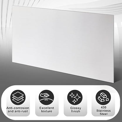 1 Pcs 430 Stainless Steel Sheet Metal 10 x 8 Inches 24GA Metal Plates Panel #4 - Image 4