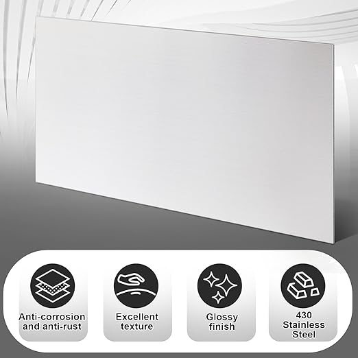 1 Pcs 430 Stainless Steel Sheet Metal 12 x 4 Inches 24GA Metal Plates Panel #4 - Image 4