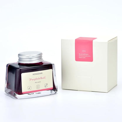Hongdian Fountain Pen Bottled Ink Purplish Red Color, 60ml Non Carbon Inkwell - Image 3
