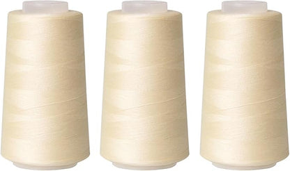 Sewing Thread Cone Set, 3 Pack Serger Thread, 3000 Yards Each, All Purpose by Unknown