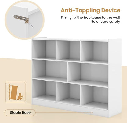 Toy Storage Organizer, 3-Tier Kids Bookshelf, 8 Cube Kids' Bookcases, Cabinets - Image 7