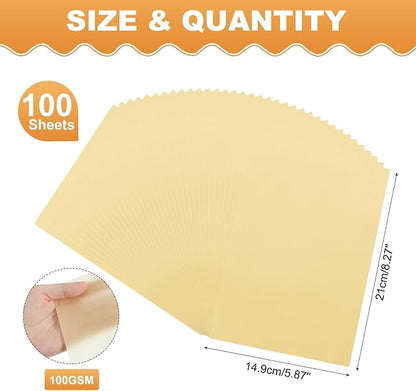 MECCANIXITY 100 Sheet Colored Vellum Paper 5.9" x 8.3", 100gsm Translucent - Image 2