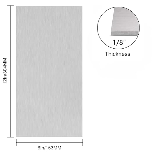 6061 T651 Aluminum Sheet Metal 6 x 12 x 1/8 Inch Plain Thin Aluminum Plate - Image 2