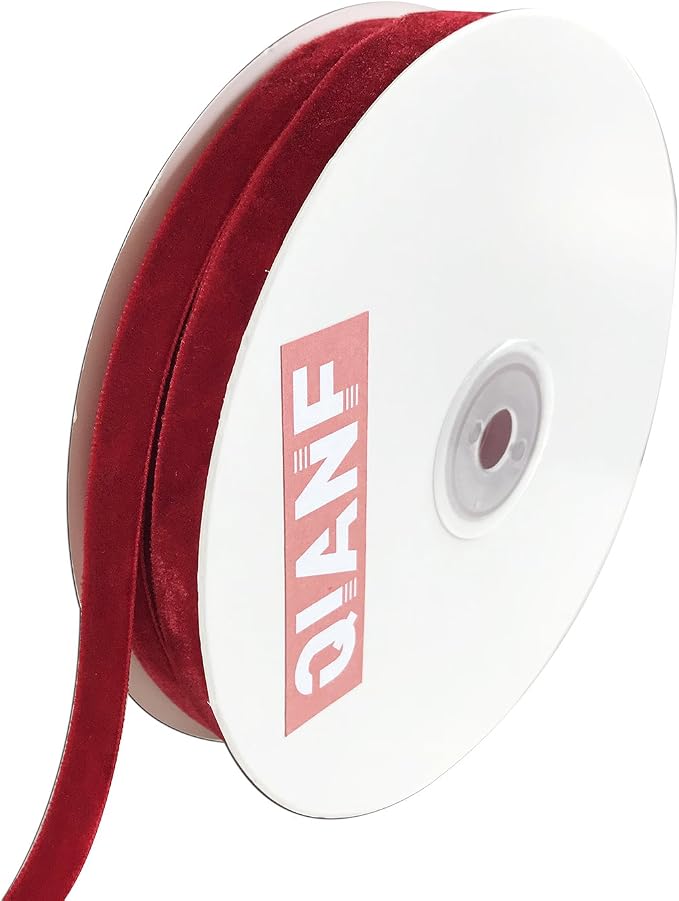 Vintage Red Velvet Ribbon, 3/8 Inch X 25Yd by QIANF