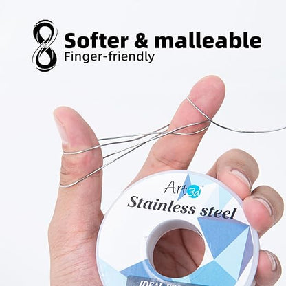 Art3d 20 Gauge Stainless Steel Wire, Bendable Soft Crafting Wire - Image 3