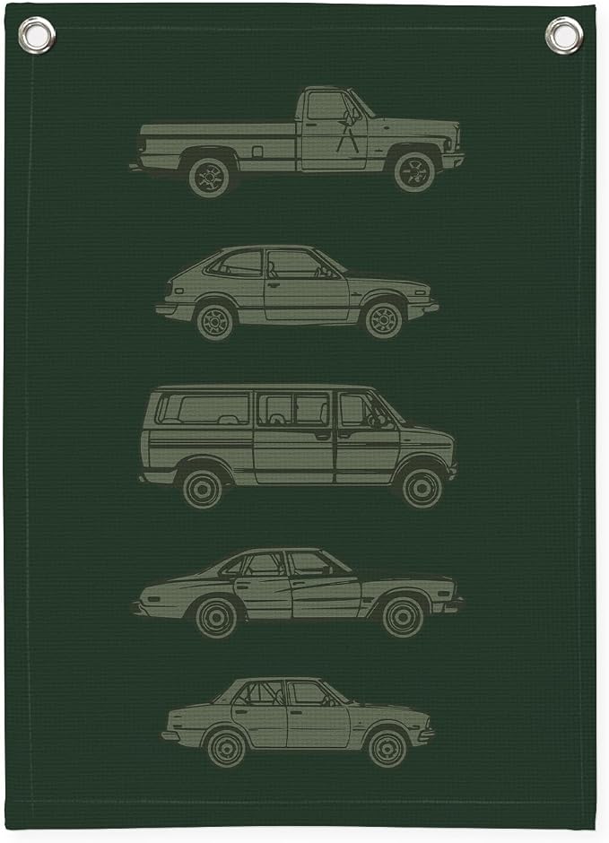 Toddler Boy Room Decor, Car Room Decor Linen Canvas Banner, Retro Car Wall by Unknown