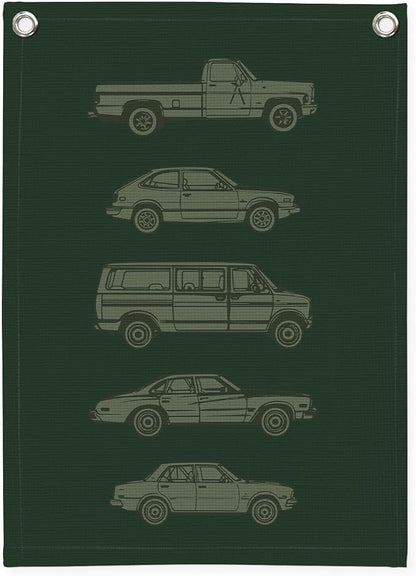 Toddler Boy Room Decor, Car Room Decor Linen Canvas Banner, Retro Car Wall by Unknown