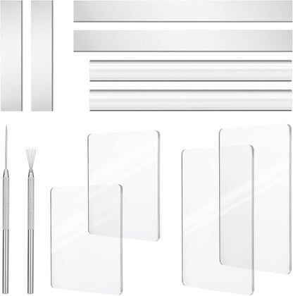 Amrules Clay Tools Kit, Rectangle Shape Acrylic Press Board and Roller Pin by Amrules