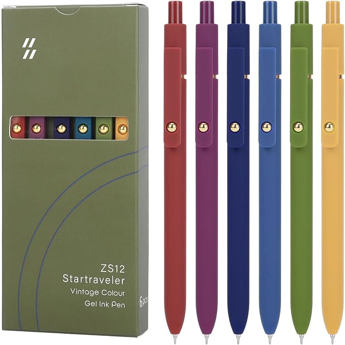 Gel Pens 6Pcs, 0.7mm Smooth Writing Black Ink Pens by feloftyGelPens