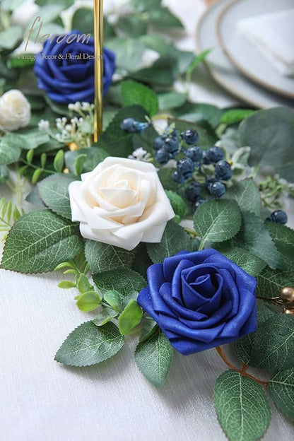 Floroom Artificial Flowers 50pcs Real Looking Champagne Foam Fake Roses - Image 5